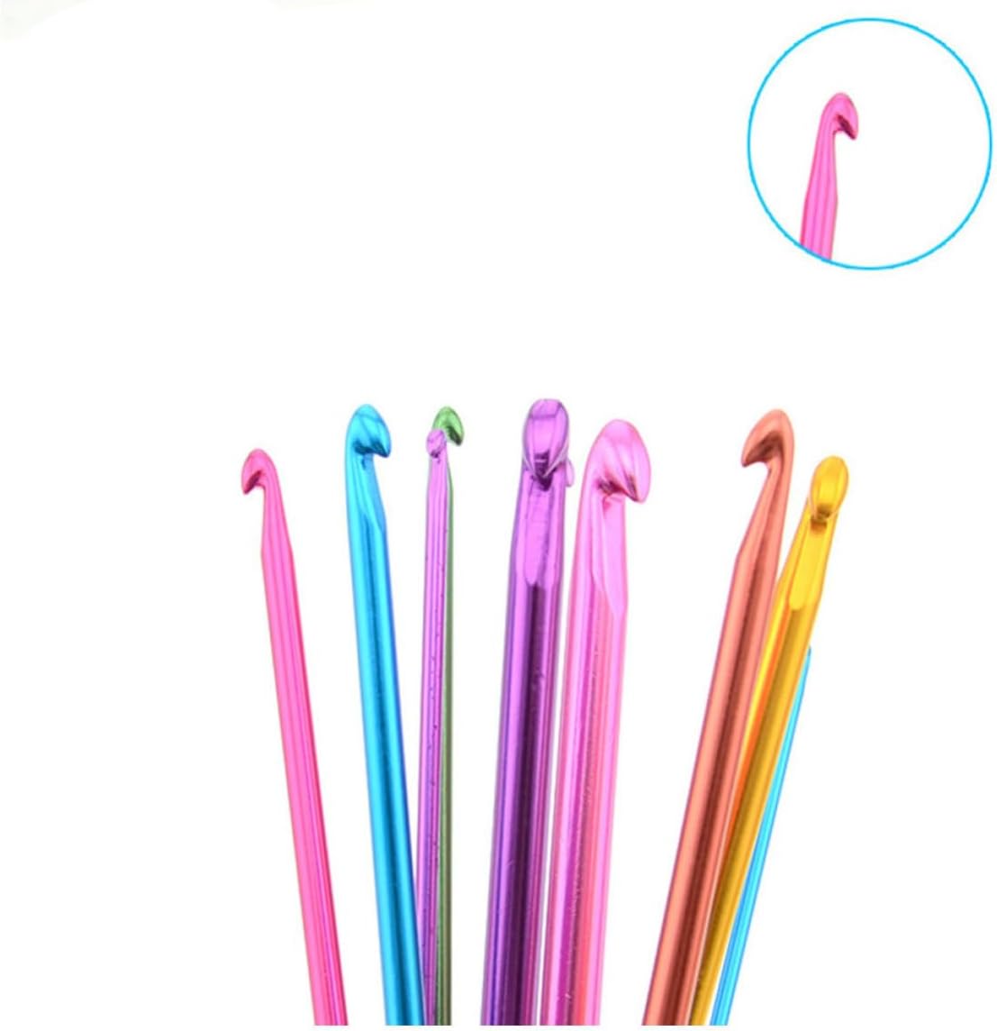 Aluminum Crochet Hooks Set, Colorful Single End Sizes for Practice