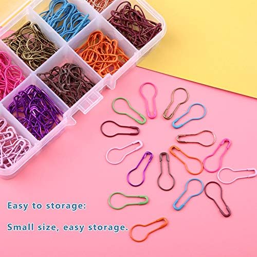 Mayboos 300 Pcs Crochet Stitch Markers, 10 Colors Calabash Safety Bulb