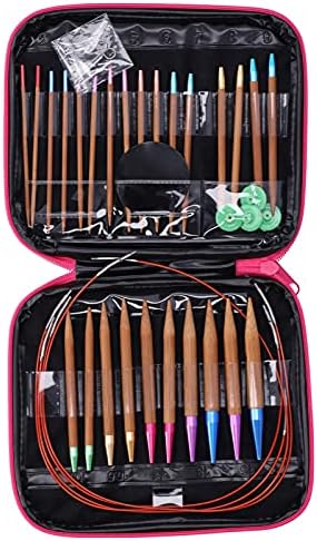 Pssopp Carbonized Bamboo Circular Knitting Needles Set Detachable