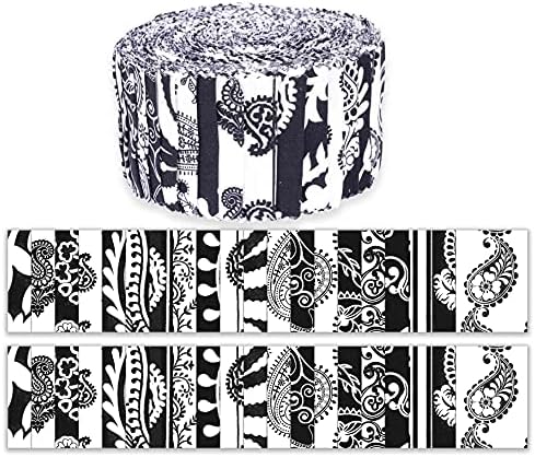 Soimoi 40Pcs Block & Paisley Print Cotton Precut Fabrics for Quilting