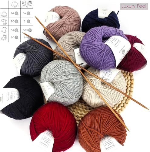 4-ply Australian Merino Ultra-fine 100% Wool Yarn, 4pcs=200g/7oz,Soft