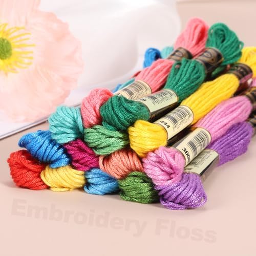 PATIKIL 14 Skeins Embroidery Floss Polyester Multicolored Beige Brown
