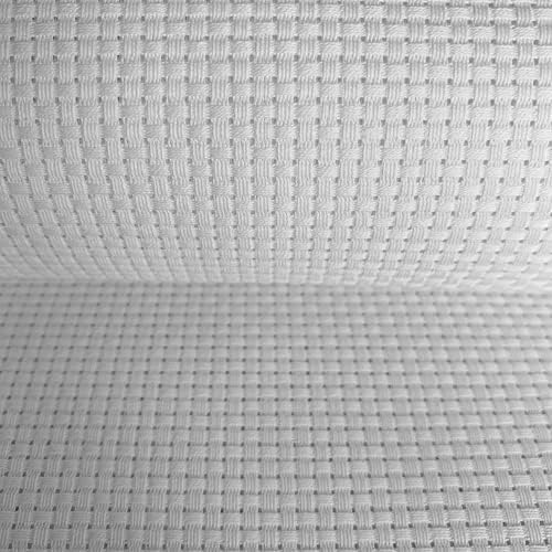 9 Count Aida Cloth Cross Stitch Fabric, White, 29" W x 39" L
