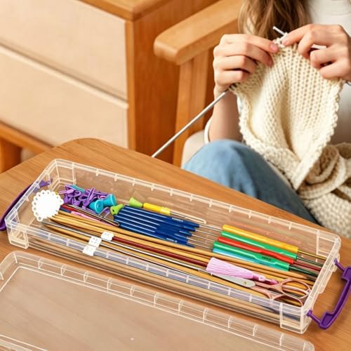 15′′ Knitting Needle Case Organizer, Crochet Hook Case with