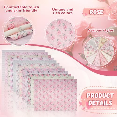12pcs Quilting Fabric 18 x 22 Inch Cotton Craft Fabric Bundle Fat