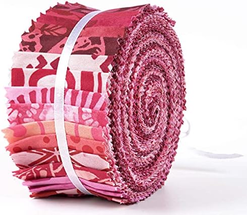 Soimoi Pink Jelly Roll Fabrics for Quilting 40 Strip 2.5" Inches