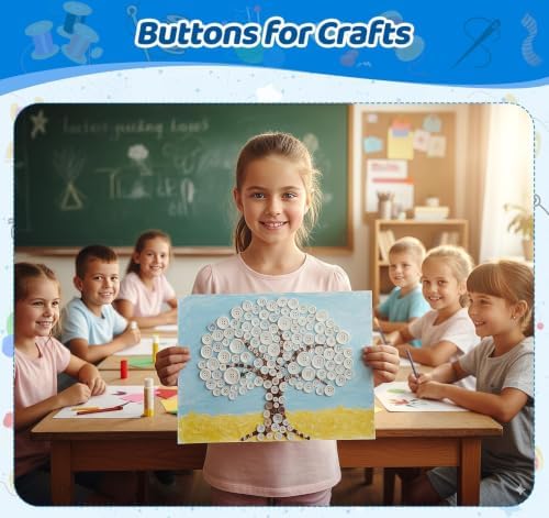 ilauke White Buttons 100 Pcs Set, Sewing Buttons for Clothes