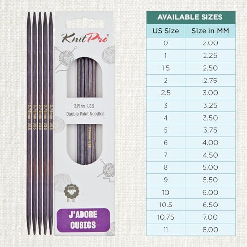 KnitPro J’Adore Cubics Double Pointed Needles 6" (15cm) | US Size 5