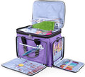 LUXJA Portable Yarn Knitting Storage Tote Bag, Purple
