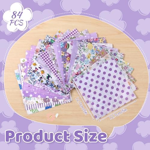 Purple 5-Inch Cotton Charm Squares – 84 Pack