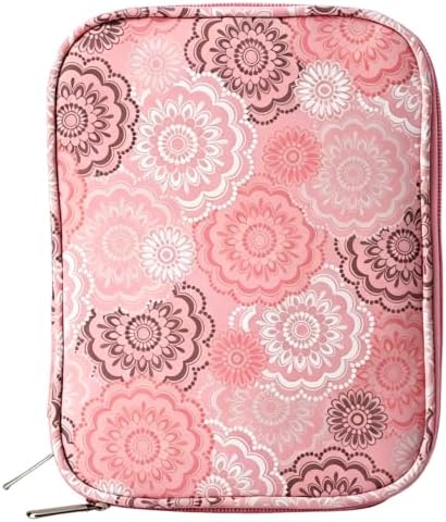 Pink Floral Crochet Hook Case, 9.1 x 6.7 in 600D Oxford Cloth Knitting