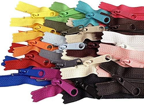 25pcs Assorted Colors - YKK #4.5 Coil Handbag Long Pull Zippers - Made