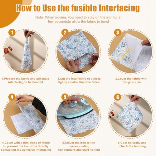 30" x 79" Lightweight Fusible Interfacing for Sewing Interfacing White