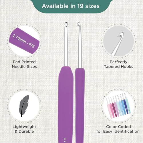 KnitPro Waves 2.0 Single-Ended Crochet Hooks | US Size F (3.75mm)