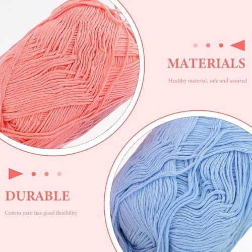 6 Rolls Cotton Crochet Yarn for DIY Knitting Projects, and Scarves