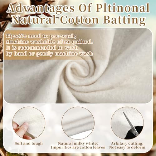 Gilprop 20 Pack Cotton Quilt Batting, 20x20 Inches Pre Cut for Sewing
