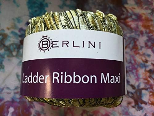 Berlini Ladder Ribbon Maxi Yarn #91 Champagne 50 Gram 98 Yards Pale