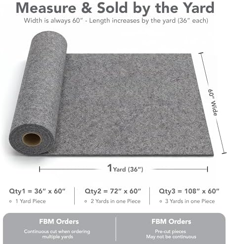 FabricLA Hunter Green Acrylic Felt Fabric - 3.2mm Thick, 60" Wide