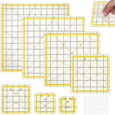 7 Pieces Quilting Rulers Templates, 2.5",3.5", 5",6", 8.5", 10.5",12"