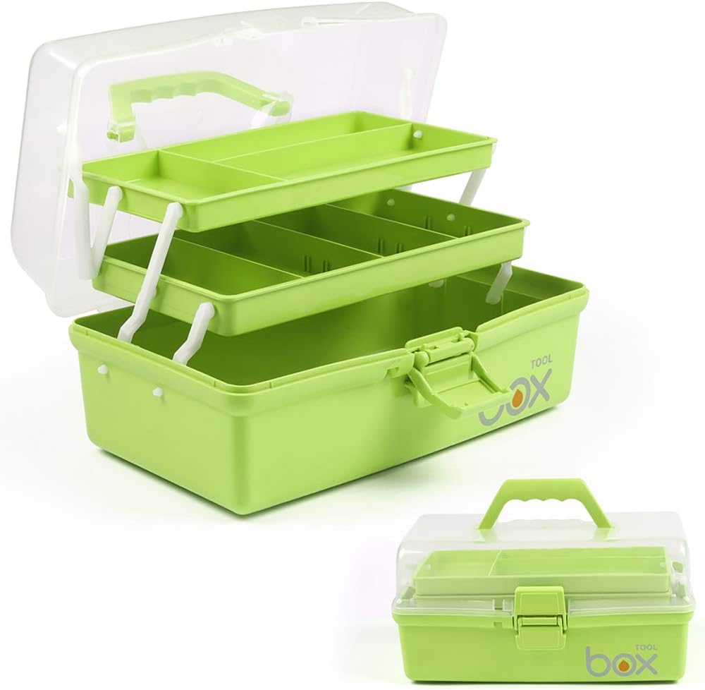 TERGOO 12in 3-Layer Plastic Craft Organizers and Storage, Portable