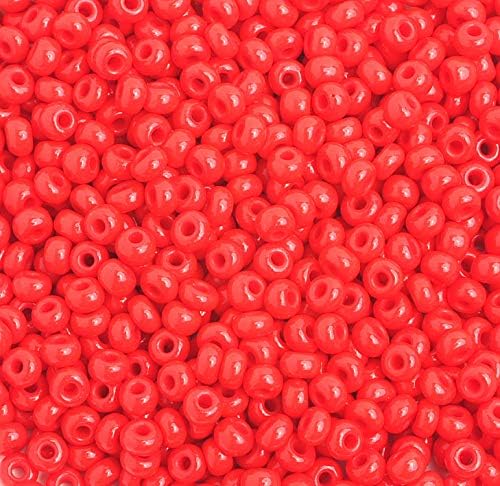 John Bead Czech Glass Seed Beads 8/0 Opaque Light Red 22g Vial of DIY