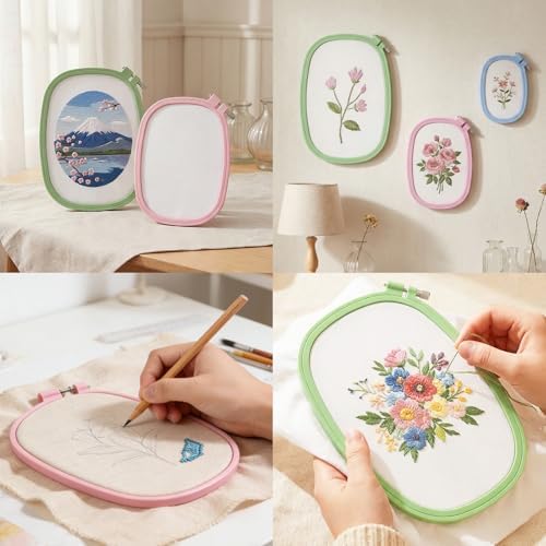 Waaqkid 6 Pack Square Embroidery Hoops Set, Reusable Rectangle Cross