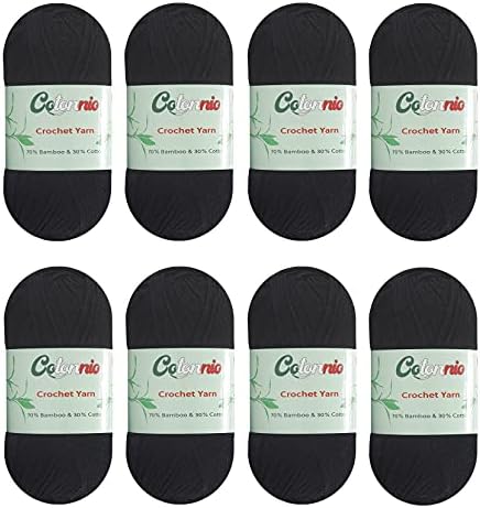 8 Skeins Crochet Knitting Yarn 70% Rayon derived from Bamboo, 30%