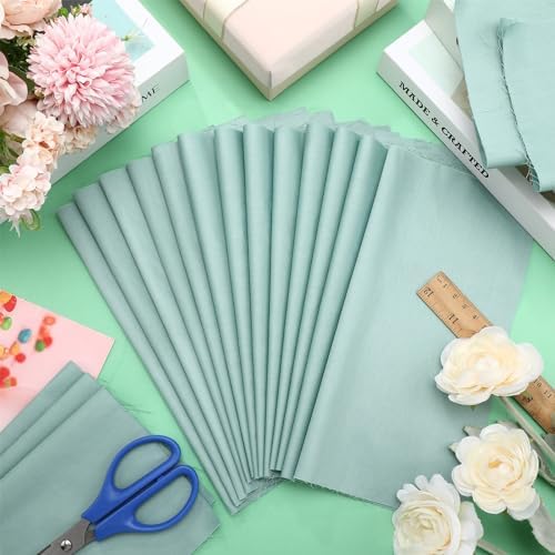 Buryeah 100 Pcs 10 x 10'' Sage Green Cotton Quilting Fabric