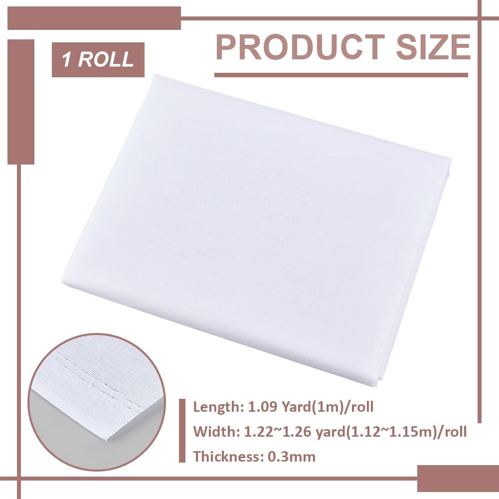 BENECREAT 39x45 Inch White Cotton Interfacing Fabric, Woven