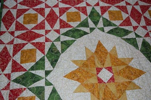 Full Line Stencil Christmas Star, Continous E2E Quilt Template (60041)