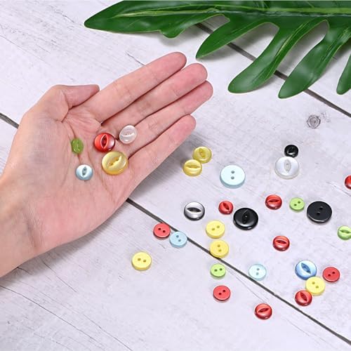 HARFINGTON 50pcs 20L Lake Blue Round Sewing Buttons 12.5mm 1/2" Resin