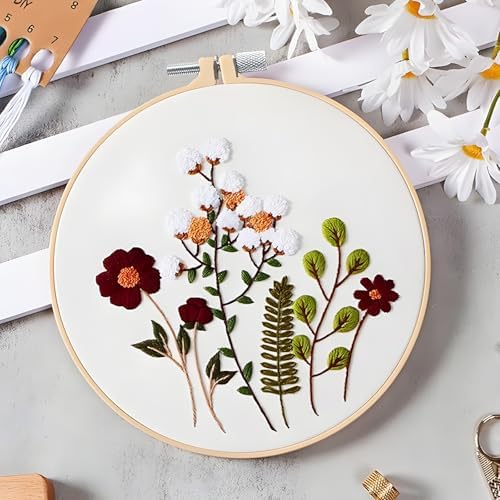 Biaungdo Adjustable Rotated Embroidery Hoop Stand with 5 Pack 5 Sizes