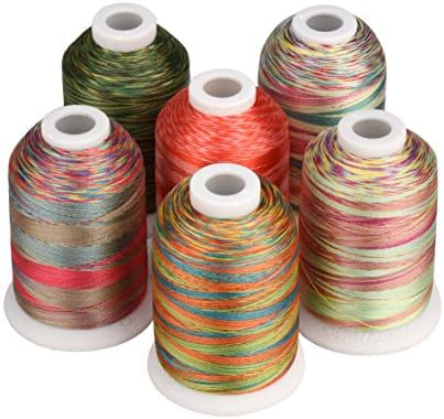 Simthread 6 Colors Polyester Variegated Embroidery Machine Thread