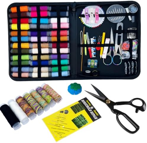 YAJUYANG 251 Pcs Sewing Kit for Adults, Professional Needle and Thread