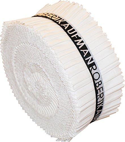Kona Cotton Solids Snow Roll-Up 2.5" Fabric Quilting Strips Jelly Roll