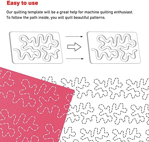 Kapyoo 3Pcs Free Motion Quilting Rulers and Templates Set Quilting