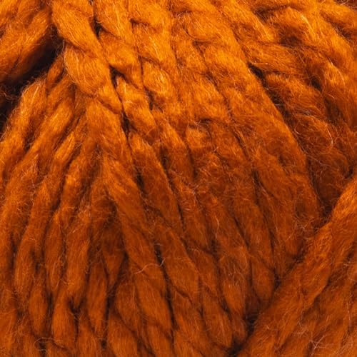 Estako Cozy Thick & Quick Yarn, 20% Wool 80% Acrylic, Dark Orange