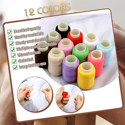 46 Pcs Big Eye Steel Sewing Needle Kit, Portable Stainless Steel