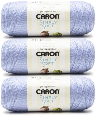 Caron Simply Soft Yarn for Crocheting & Knitting, Periwinkle, 3-Pack