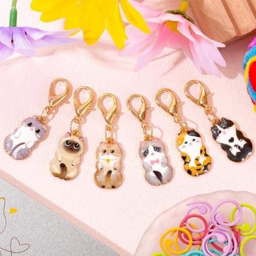 TOHONGADON 36 Pcs Metal Stitch Markers, Helical-Shaped Crochet Markers
