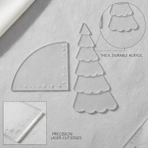 7-Piece Acrylic Quilting Ruler Set with Christmas Tree Shape