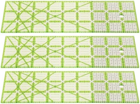 Acrylic Quilting Rulers, Pack of 3 Double-Sided Grid Templates with
