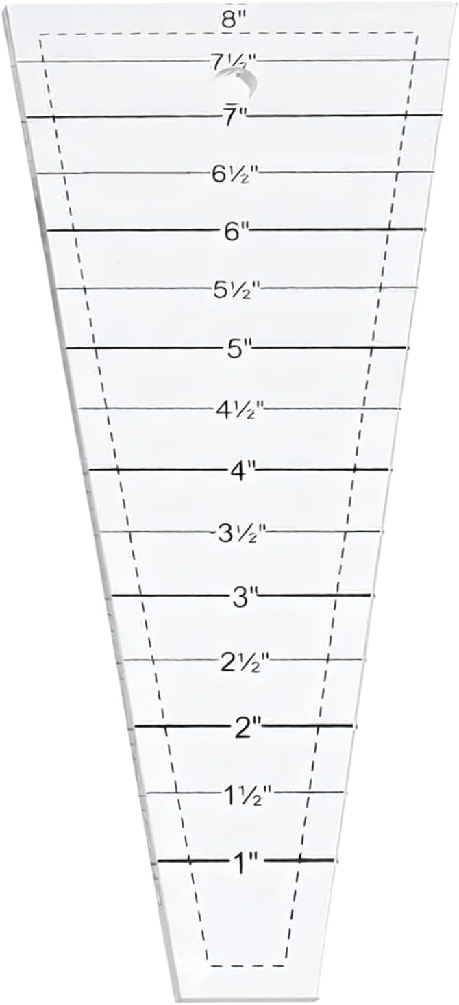 Quilting Ruler, Acrylic Dresden Template, 8.1 X 3 X 0.12 in