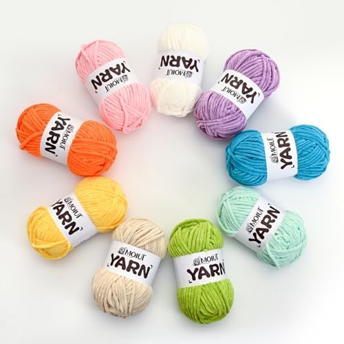 Fluffy Chenille Yarn for Crocheting, Army Green