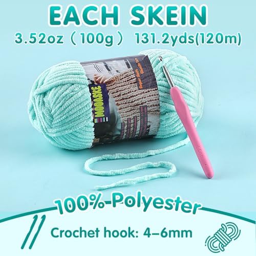 Baby Blanket Yarn for Crocheting - Soft Velvet Fluffy Chenille Yarn