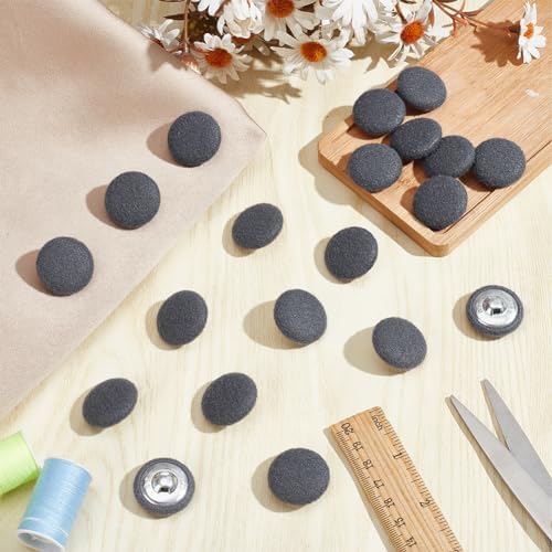 NBEADS 20 Pcs Fabric Cloth Covered Buttons, 26mm Fabric Metal Shank