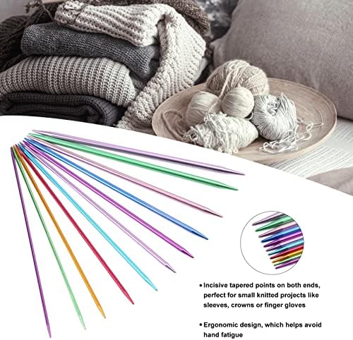 55pcs Aluminum Double Pointed Knitting Needles Set, Ergonomic Metal