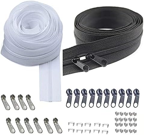 cpqakb Bulk Zippers Tape #3 Nylon Zipper by The Yard with Slider