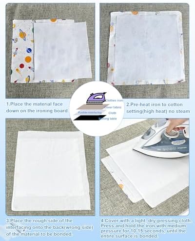 PLANTIONAL Light Weight Iron-On Fusible Fleece Interfacing, 16.5"