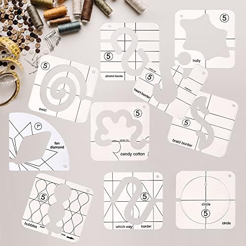 14-Piece Free Motion Quilting Template Set